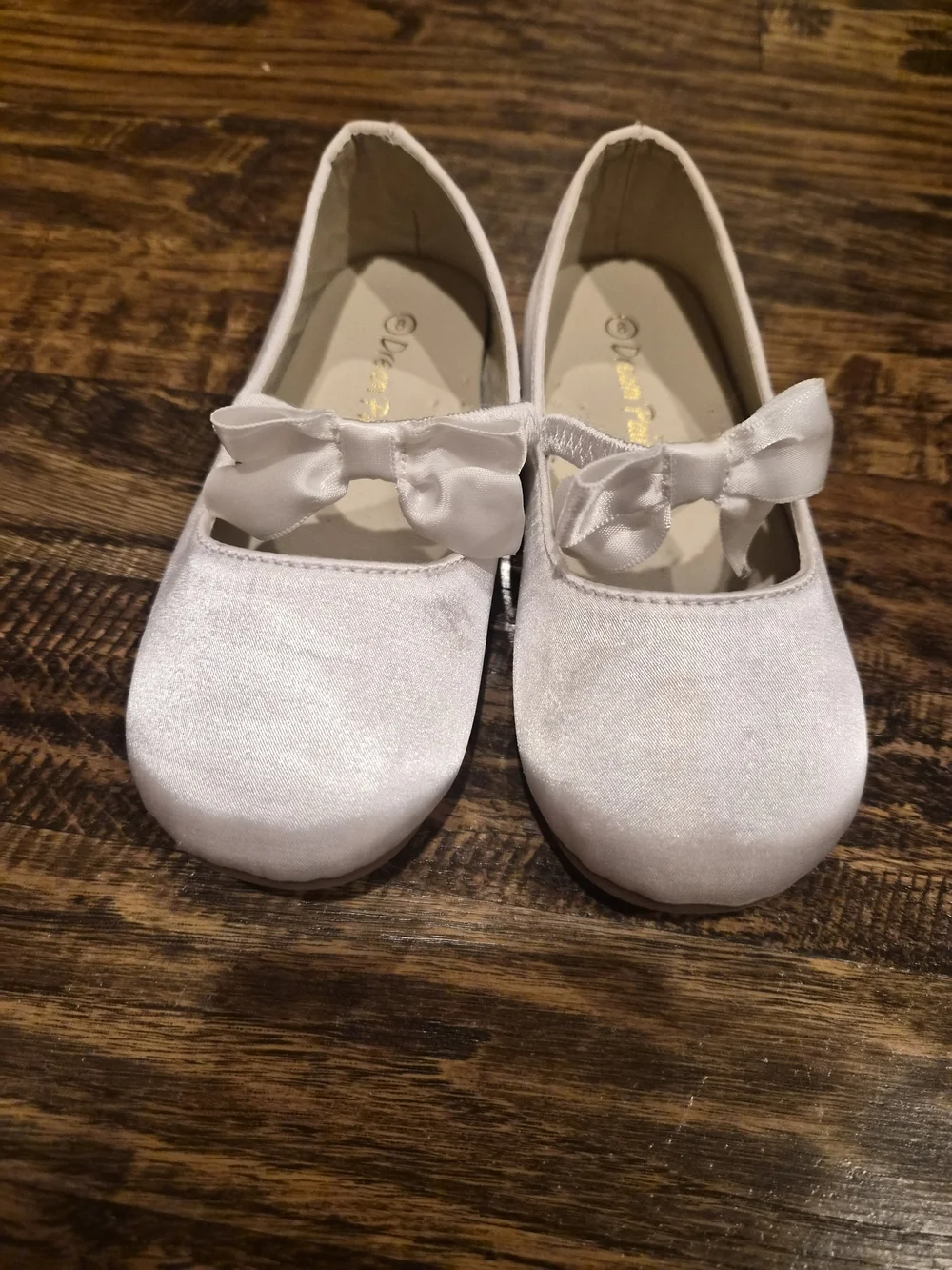 Dream Pairs Girls Creme Satin Bow Mary Jane Flats W Bows Sz 8 Toddler